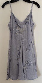 Malizia by LA PERLA Lingerie,Chemise,M,100% Seta-Silk Lavender & White,Lace at V