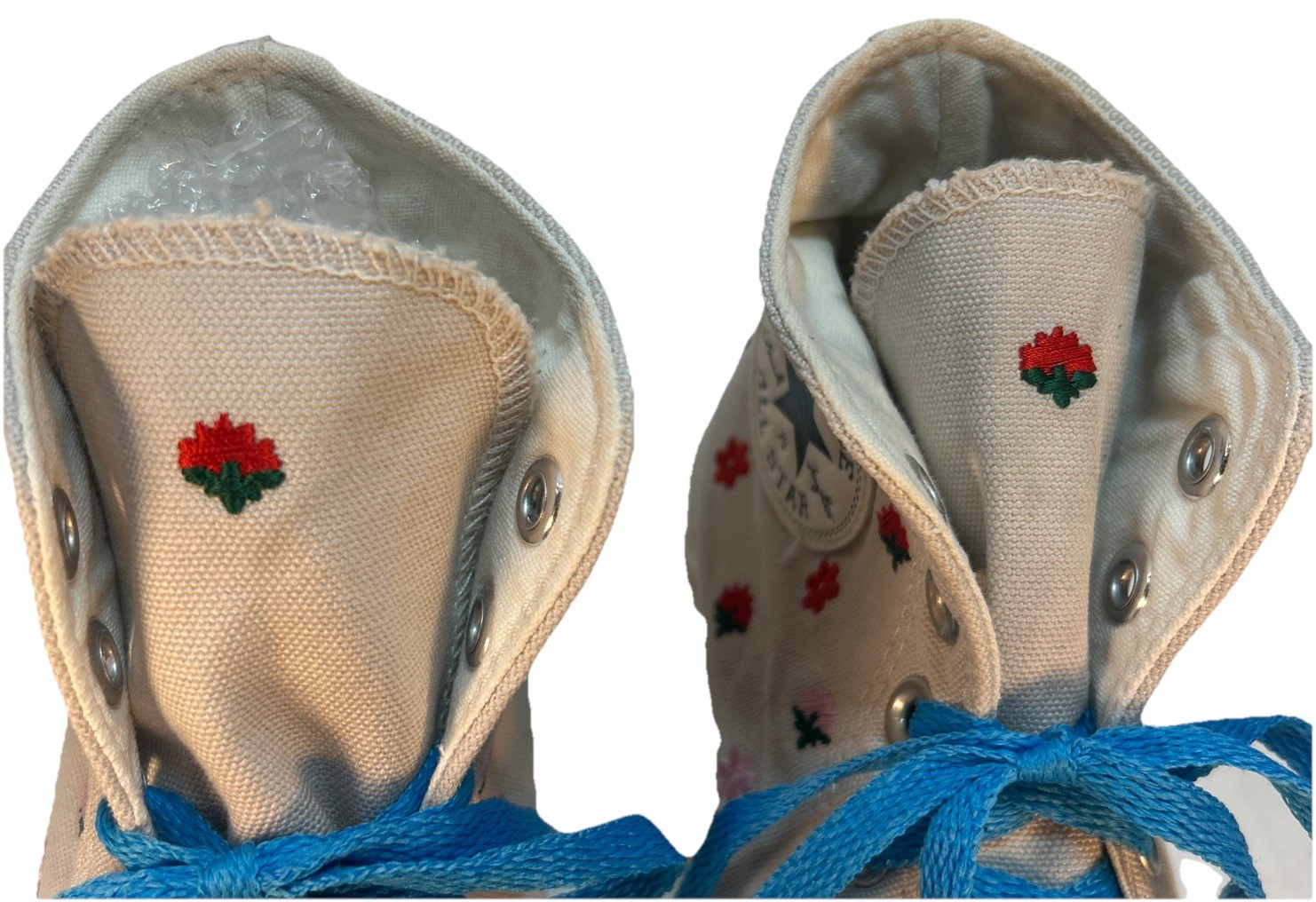 Womens 8.5 Converse Chuck Taylor 70 Floral Embroidery High Top Taupe Sneakers thumbnail 11