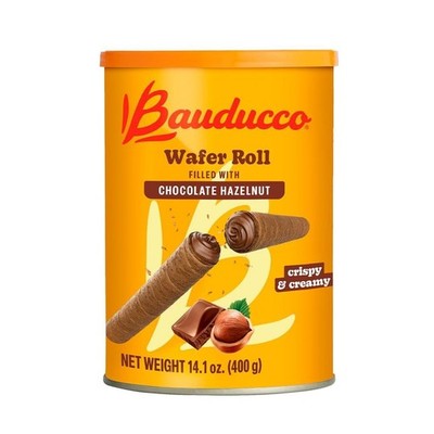 Bauducco Crispy Choc Wafer Rolls, Creamy Hazelnut Filling, 14.1oz (1 Pack)