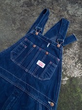 Vintage Round House Made in USA fade denim navy blue work wear overalls