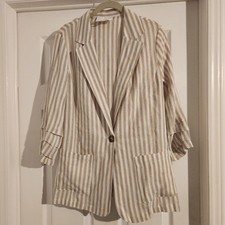 Halston Blazer Jacket 55 Linen M