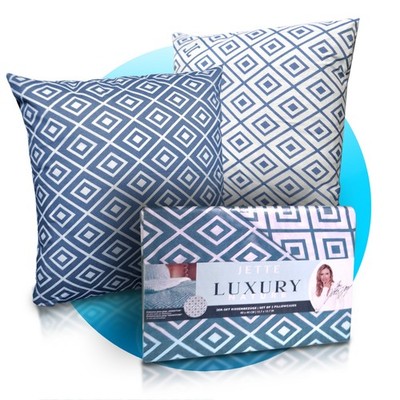 Jette Joop Luxury Nature 2-er-Set Kissenbezüge 40 x 40 cm Blau/Weiß  OVP