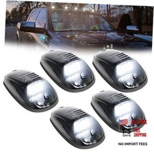 5 PCS White LED Cab Lights Smoked Cab Roof Running Top Marker light White Light
