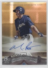 2014 Bowman Platinum Prospects Gold Refractor 33/50 Michael Ratterree Auto 1j6