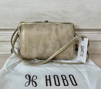 NWT HOBO Lauren Crossbody Gold Leaf Leather RP $198 w/Dust Bag