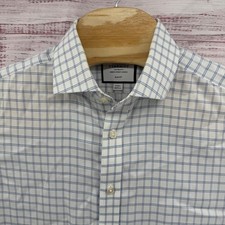 Charles Tyrwhitt Dress Shirt Mens large 17 36in Slim Fit Check Stretch Casual