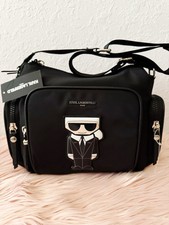 KARL LAGERFELD PARIS NAOMI CROSSBODY MESSENGER BAG - Black