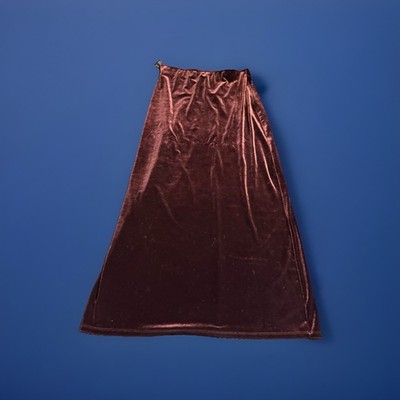 VTG Gap Velvet Maxi Skirt Chocolate Brown Heart sz Y2K sz L 90s Stretch Straight