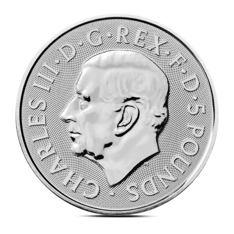 2025 2 oz British Tudor Beasts: Greyhound of Richmond Silver Coin (BU)