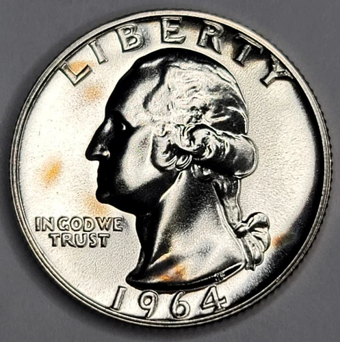 1964 Gem Proof Toned Washington Quarter 90% Silver