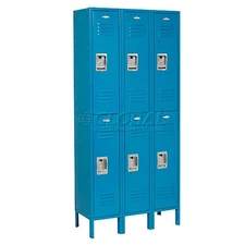 Double Tier Locker 12x15x36 6 Door Ready To Assemble Blue