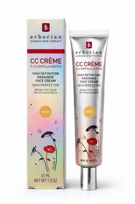Erborian CC Cream High Definition Radiance Face Cream Doré SPF 25 1.5oz Centella
