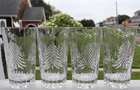 4 MIKASA CHRISTMAS TREE HIBALL HIGHBALL GLASSES TUMBLERS 5 1/2" HIGH