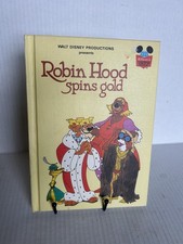 Walt Disney Robin Hood Spins Gold 1979 Book 1st American Edition Grolier
