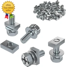 Motorcycle Battery Terminal Bolts and Nuts,12 Pack M6 X 12 Mm Bolt Square Nut Ki