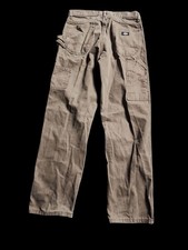 Vintage 90s Mens 30x32 Dickies Brown Canvas Jeans Logo Skate Pants Carpenter