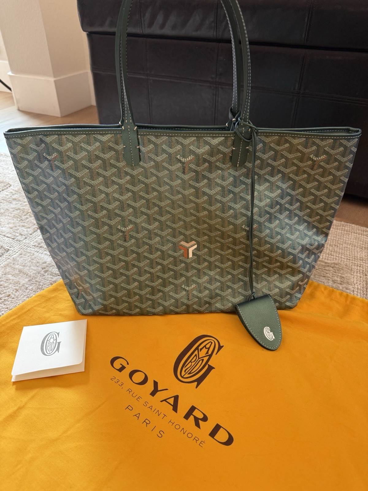 Goyard Saint Louis PM Tote in Iridescent Pearly Green Goyardine