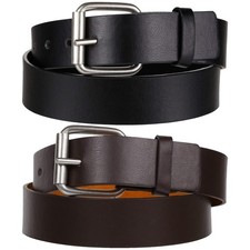 Image of Forest Mens Premium Bonded Leather Belt 1.5" Wide Classic Buckle MB031