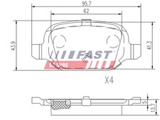 FAST Bremsbelagsatz Scheibenbremse FT29162 für 500 FIAT CLASSIC PANDA PUNTO 4x4