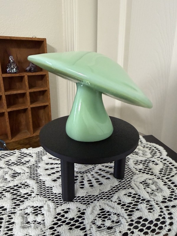 Mosser Jumbo Jadeite Mushroom Glass Figurine  