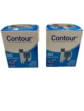 CONTOUR Blood Glucose Test Strips, 7080G,  (2) 50 count, no coding, Exp 11/30/25
