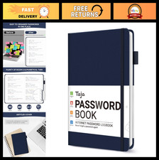 Password Keeper Book with Alphabetical Tabs - Small Logbook for Seniors, Interne