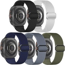 5 Pack Stretchy Nylon Strap Compatible with Samsung Galaxy Ultra 47mm Sport