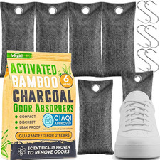 Activated Charcoal Shoe Odor Elimination Bags. Remove Strong Odors in Car, Close