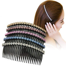 5Pcs 24 Teeth Hair Comb Clip Clamp for Lady Girls Hair Combs Rhinestone Hair Sid