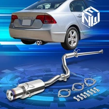 For 06-11 Honda Civic EX LX DX GX 1.8L Dual 4" Muffler Burnt Tip Catback Exhaust