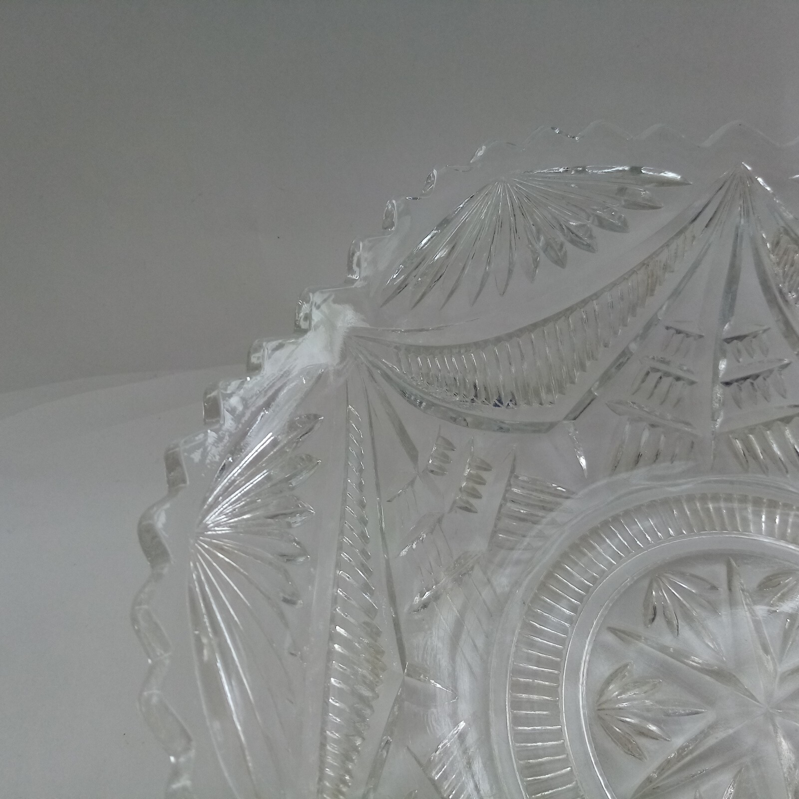 Vintage Cut Glass Trifle Fruit Bowl Dessert Serving Dish Clear Swag