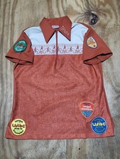 VTG 70s King Louie Womens Bowling Polo Shirt Jersey with Patches Size 36 M6
