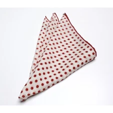 DRAKE'S London Pocket square (08WOS-19787-7) Bordeaux Dot