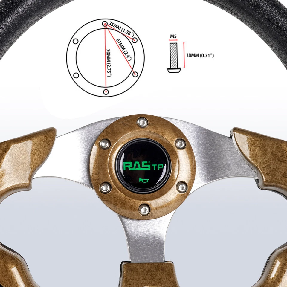 New 12.5IN Racing Steering Wheel+Quick Release+Hub Adapter For Mitsubishi 3000GT - Изображение 3 из 4