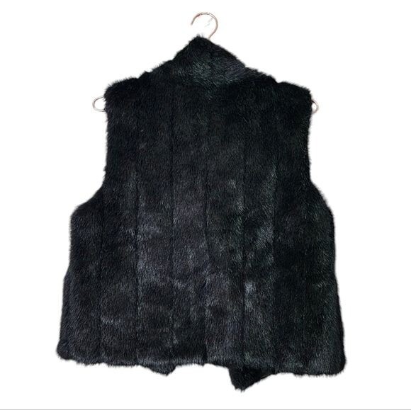 VALERIE STEVENS faux fur crop vest open wear in black eBay