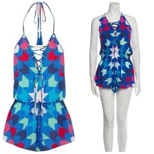 NWT $455 Emma Pake Bambi Playsuit Lace Up Front  - Size M