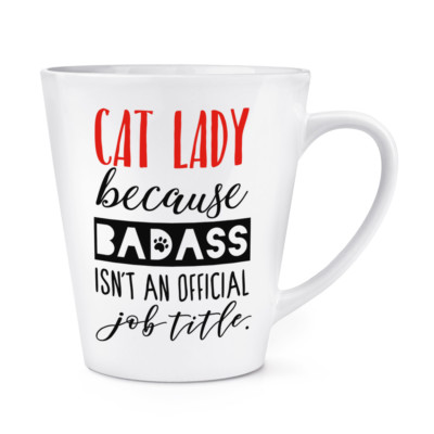 Katze Damen Weil Badass Isn'T Eine Offiziell Job Role 341ml Latte Becher Tasse -