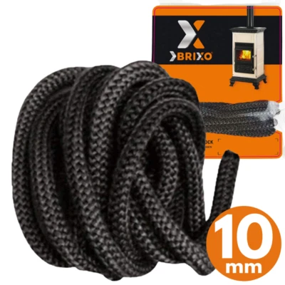 BRIXO GUARNIZIONE TERMICA IN FIBRA DI VETRO IGNIFUGA PER STUFA CAMINO 10 mm x 2,5 mt