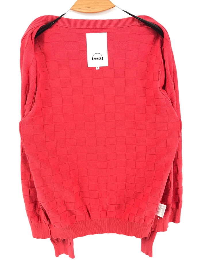 Humor Hombre Jella Cárdigan De Punto Rojo Talla L - Imagen 3 de 4