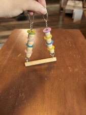 Hanging Swing Toy For Birds Small birds Wood Beads And Dowel