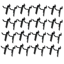 1" Slatwall Hook Panel Display Hooks, 1/4" Thickness Metal, Black - PACK 50