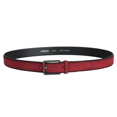 Urban London Men's Suede Leather Belt - 3.5cm Width, Brass Buckle, Handmade In Turkey - View #2
