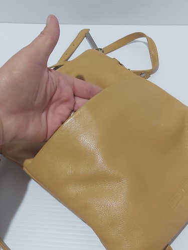 Stitch & Hide "Ruby" Mustard Yellow Leather Crossbody Satchel Shoulder Bag - Picture 7 of 13