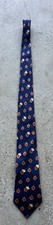 Vintage 1988 Lillian Vernon Halloween Jack O Lantern Navy Blue Silk Neck Tie