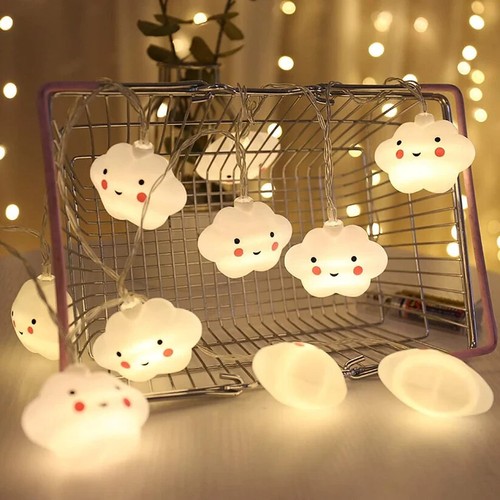Smiling Cloud Led String Lights - 10 Feet 10 Led Fairy Lights Indoor $ outdoor - Picture 3 of 5
