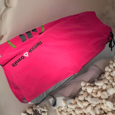 Men's REEBOK CROSS-FIT Small Pink Drawstring Board Shorts / Bathing Suit