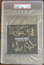 DEF LEPPARD SIGNED DIAMOND STAR HALOS AUTOGRAPHED ALBUM ART CARD PSA DNA COA