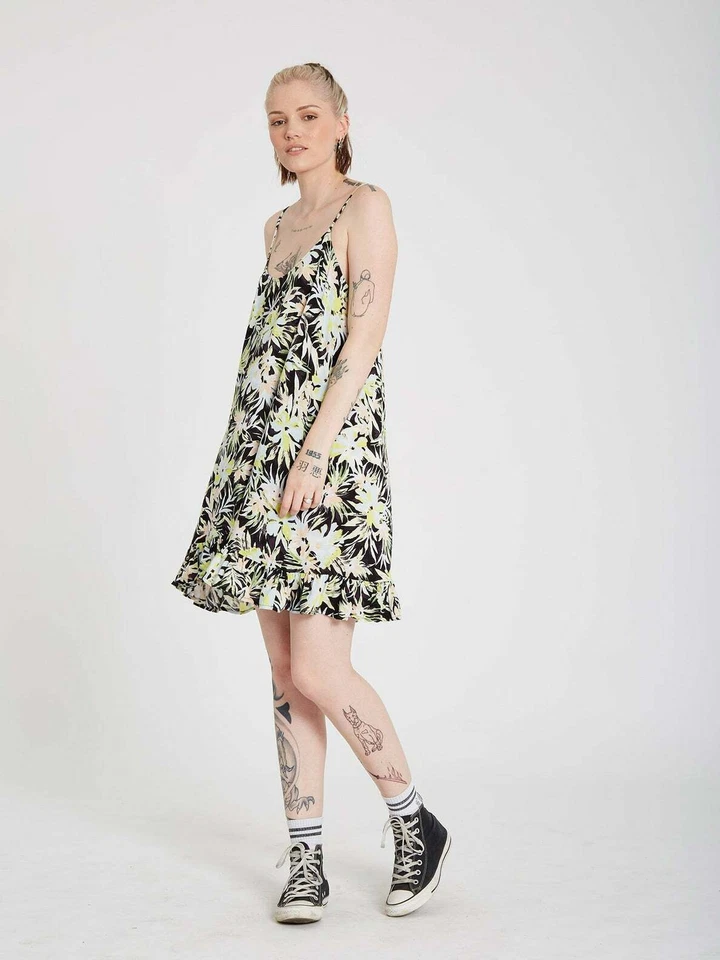 -55% +🚚 en 24h 🎁 VOLCOM 👍ROBE Tailles ✔S ✔M modèle THATS MY TYPE - LIME - Photo 3/4