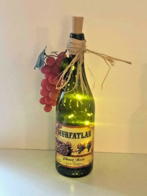 Wine Bottle Light, Nightlight, Red Pinot Noir Battery LED White