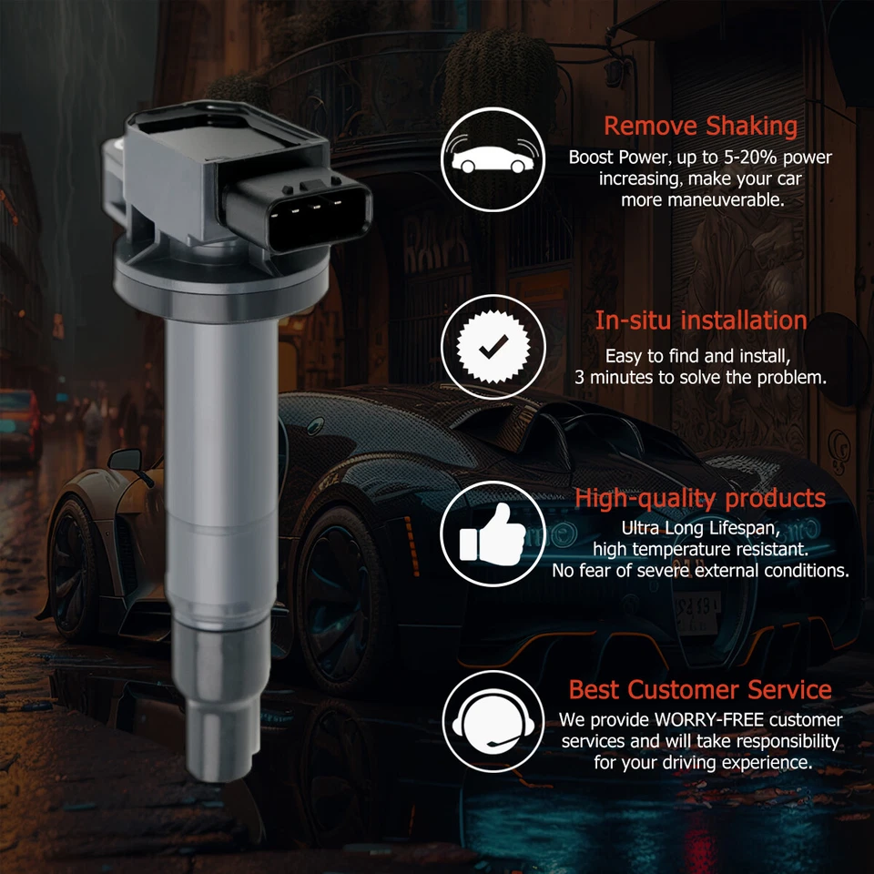 4PCS Ignition Coil Pack For Toyota Yaris Prius Echo Scion xA xB 1.5L L4 UF316 Foto 3 de 4